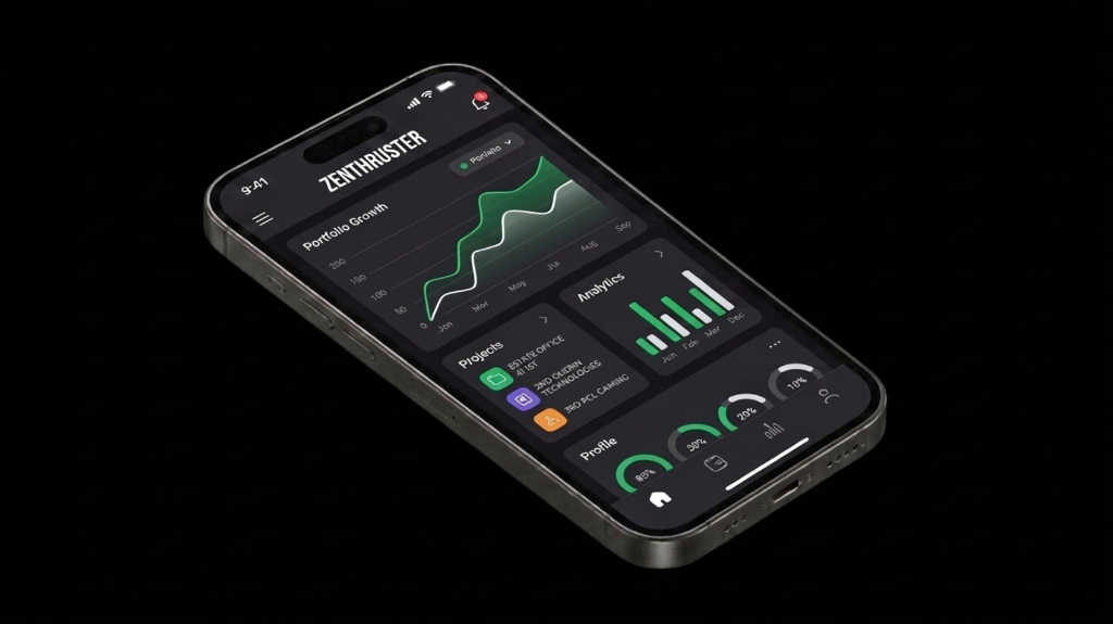 Mobile Applications customized 3D phone dashboard visual mockup